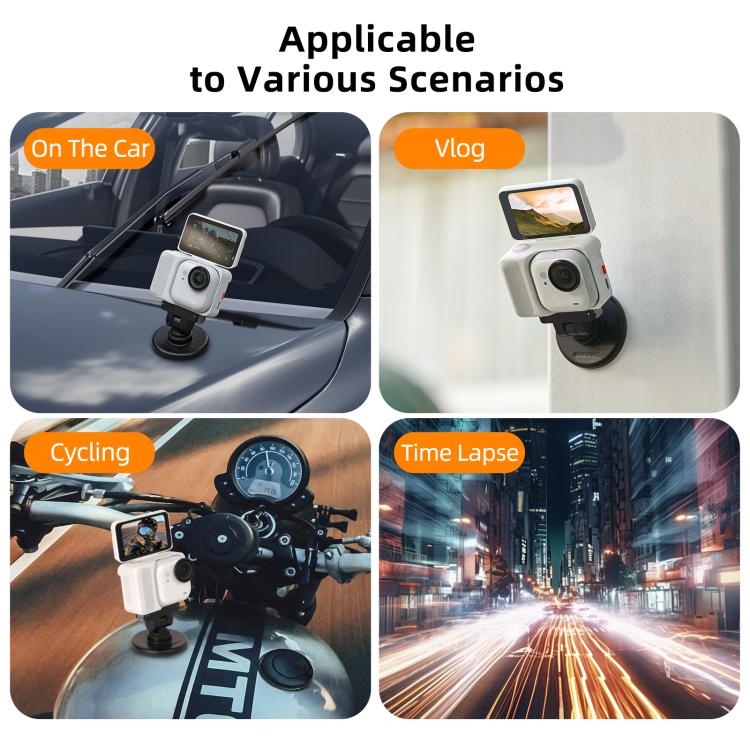 Soporte de base magnética de liberación rápida Sunnylife de 1/4" con inclinación ajustable de 180° para mesa, compatible con Insta360 GO Ultra., DZ-143 For Insta360 GO Ultra