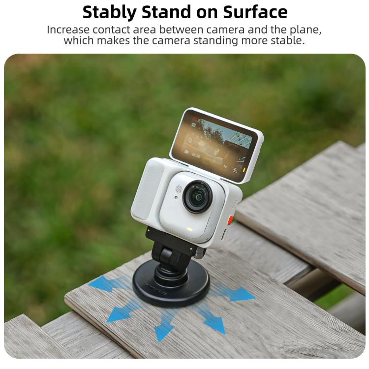 Soporte de base magnética de liberación rápida Sunnylife de 1/4" con inclinación ajustable de 180° para mesa, compatible con Insta360 GO Ultra., DZ-143 For Insta360 GO Ultra