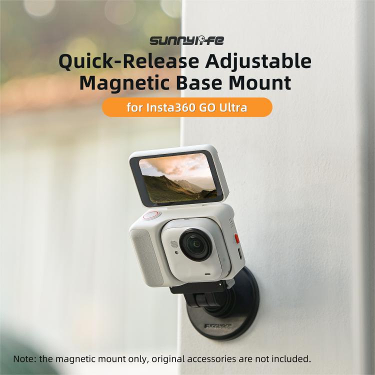 Soporte de base magnética de liberación rápida Sunnylife de 1/4" con inclinación ajustable de 180° para mesa, compatible con Insta360 GO Ultra., DZ-143 For Insta360 GO Ultra