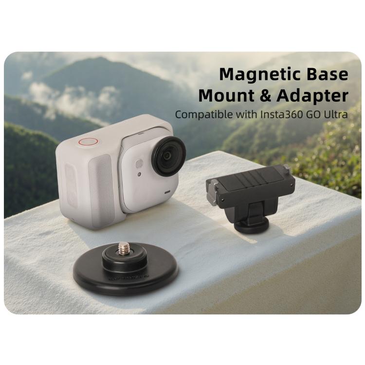 Soporte de base magnética de liberación rápida Sunnylife de 1/4" con inclinación ajustable de 180° para mesa, compatible con Insta360 GO Ultra., DZ-143 For Insta360 GO Ultra