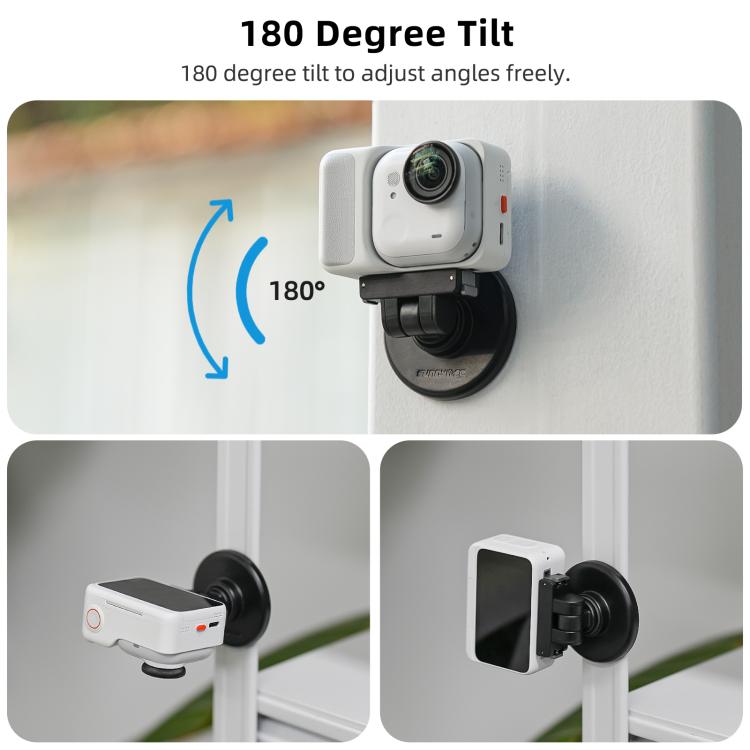 Soporte de base magnética de liberación rápida Sunnylife de 1/4" con inclinación ajustable de 180° para mesa, compatible con Insta360 GO Ultra., DZ-143 For Insta360 GO Ultra