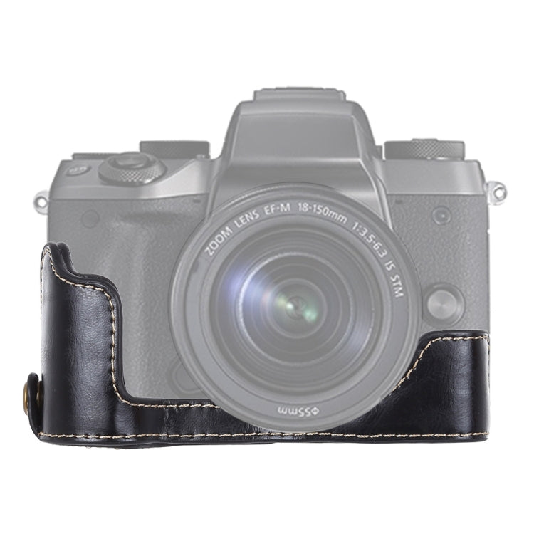 Base de media funda para cámara de cuero PU con rosca de 1/4 de pulgada para Canon EOS M5, For Canon M5