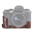 Base de media funda para cámara de cuero PU con rosca de 1/4 de pulgada para Canon EOS M5, For Canon M5