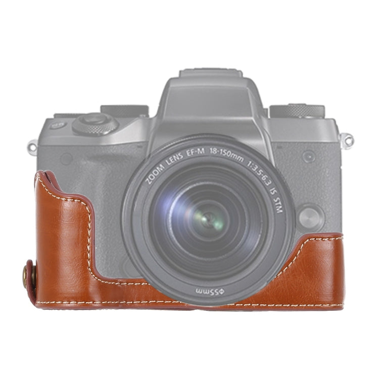 Base de media funda para cámara de cuero PU con rosca de 1/4 de pulgada para Canon EOS M5, For Canon M5