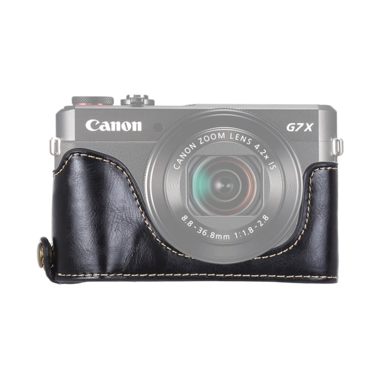 Base de media caja para cámara de cuero PU con rosca de 1/4 de pulgada para Canon G7 X Mark II, For Canon G7X2