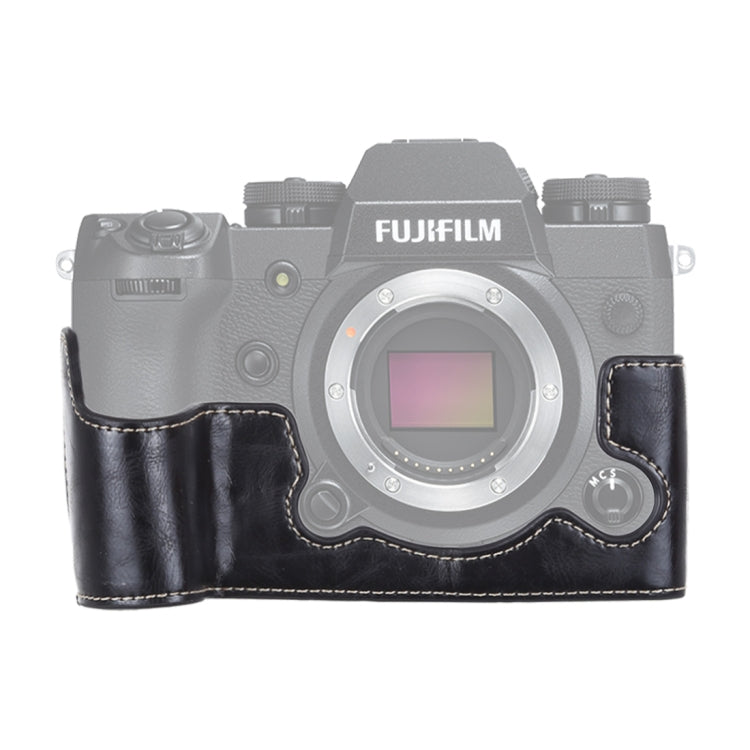 Base de media caja para cámara de cuero PU con rosca de 1/4 de pulgada para FUJIFILM X-H1, For FUJIFILM X-H1, For FUJIFILM XH1