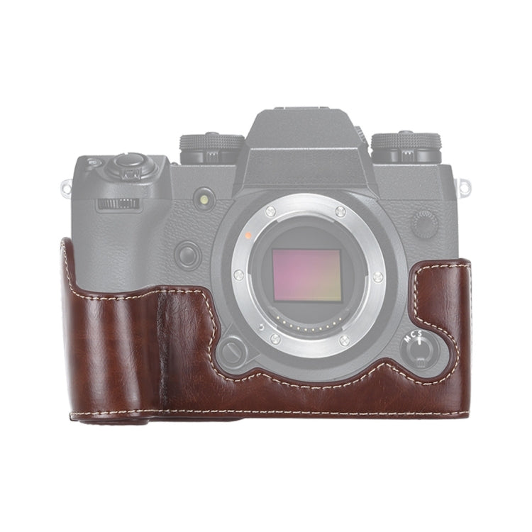 Base de media caja para cámara de cuero PU con rosca de 1/4 de pulgada para FUJIFILM X-H1, For FUJIFILM X-H1, For FUJIFILM XH1
