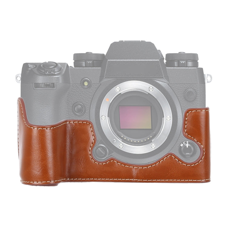 Base de media caja para cámara de cuero PU con rosca de 1/4 de pulgada para FUJIFILM X-H1, For FUJIFILM X-H1, For FUJIFILM XH1
