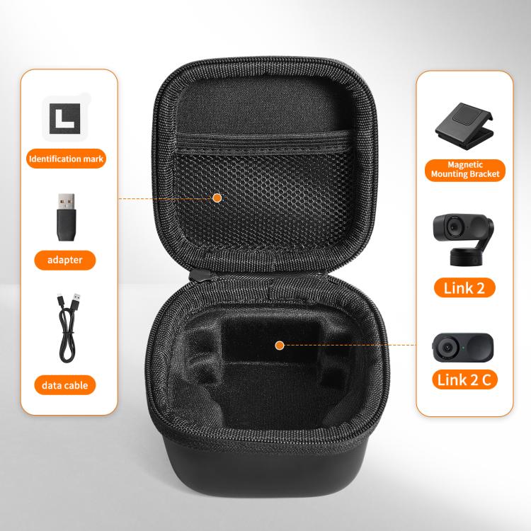 Bolsa de almacenamiento portátil de PU con textura de diamante para Insta360 Link 2 / 2C / 2 Pro STARTRC Mini, For Insta360 Link 2