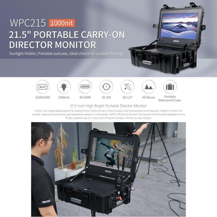 Monitor de director portátil SEETEC WPC215 de 21,5 pulgadas, 1000 nit, de alto brillo, Full HD 1920 x 1080, WPC215