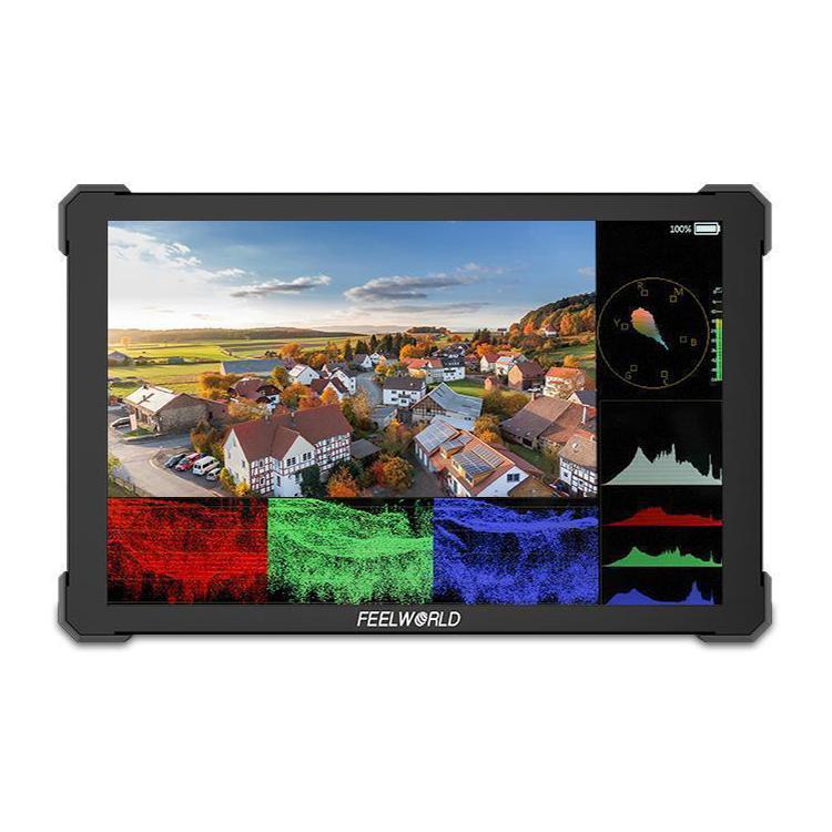 Monitor de campo para cámara DSLR FEELWORLD T10 de 10,1 pulgadas, de aluminio, con pantalla táctil y HDMI 4K, T10