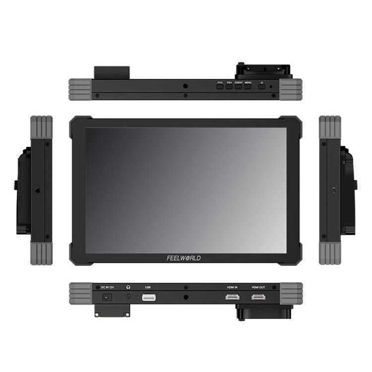 Monitor de campo para cámara DSLR FEELWORLD T10 de 10,1 pulgadas, de aluminio, con pantalla táctil y HDMI 4K, T10