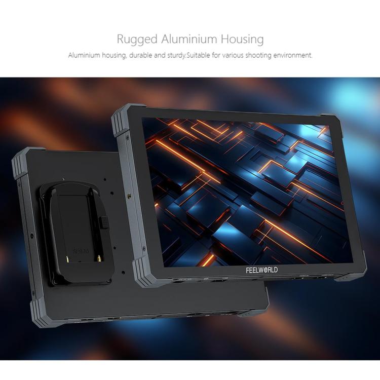 Monitor de campo para cámara DSLR FEELWORLD T10 de 10,1 pulgadas, de aluminio, con pantalla táctil y HDMI 4K, T10