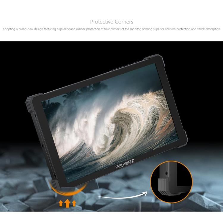 Monitor de campo para cámara DSLR FEELWORLD T10 de 10,1 pulgadas, de aluminio, con pantalla táctil y HDMI 4K, T10