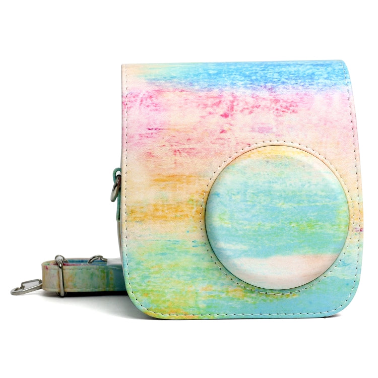 Funda protectora de cuero PU con patrón de pintura al óleo de arcoíris para cámara FUJIFILM Instax Mini 7S / 7C, Rainbow Oil