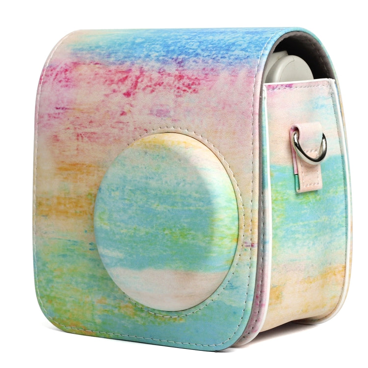Funda protectora de cuero PU con patrón de pintura al óleo de arcoíris para cámara FUJIFILM Instax Mini 7S / 7C, Rainbow Oil