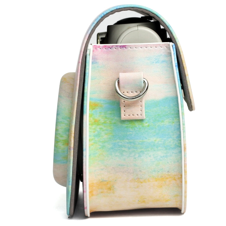 Funda protectora de cuero PU con patrón de pintura al óleo de arcoíris para cámara FUJIFILM Instax Mini 7S / 7C, Rainbow Oil