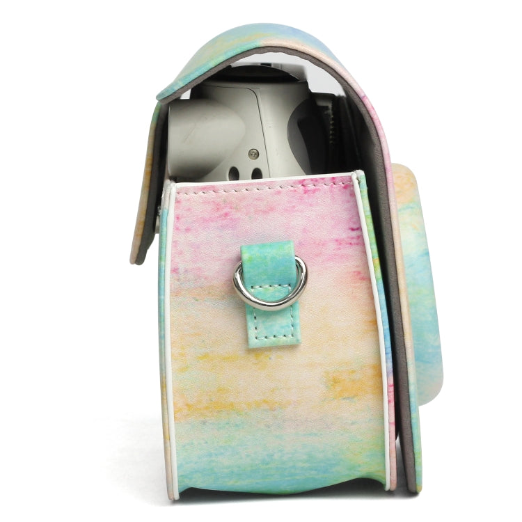 Funda protectora de cuero PU con patrón de pintura al óleo de arcoíris para cámara FUJIFILM Instax Mini 7S / 7C, Rainbow Oil