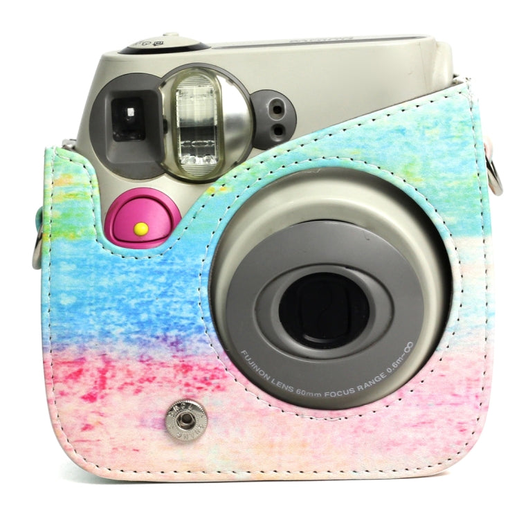 Funda protectora de cuero PU con patrón de pintura al óleo de arcoíris para cámara FUJIFILM Instax Mini 7S / 7C, Rainbow Oil