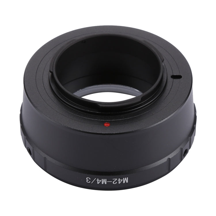 Adaptador de lente de montura M42 a lente de montura M4/3 para lentes de cámaras Olympus E-P1,160;Panasonic G1, GH1-M4/3, M4/3 Lens-Black