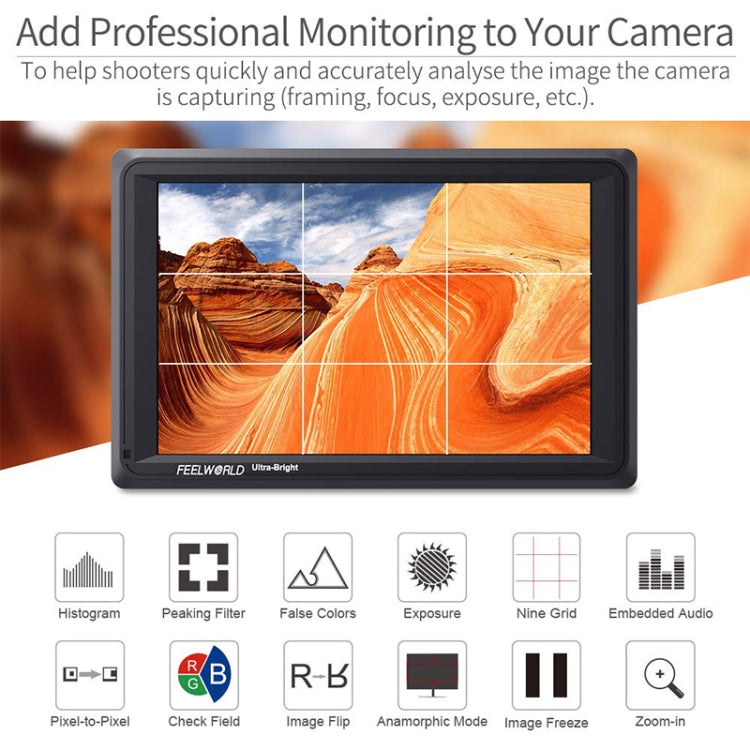 FEELWORLD FW279S 1920×1200 HDMI Monitor de campo con cámara de 7 pulgadas, FW279S