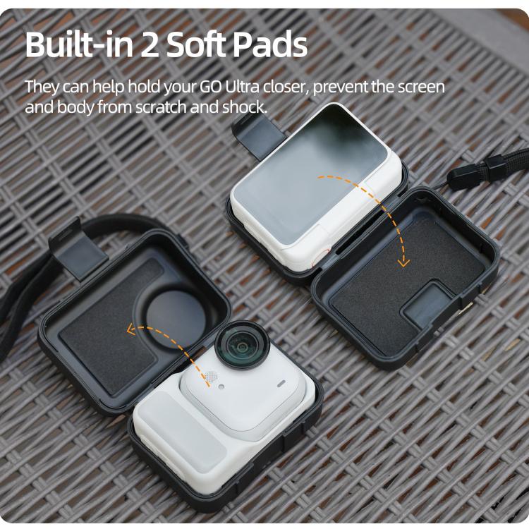 Estuche protector portátil Sunnylife para Insta360 GO Ultra, a prueba de golpes y polvo, con cordón., For Insta360 GO Ultra