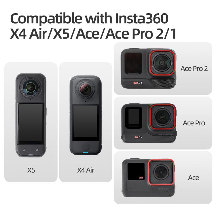 Adaptador de liberación rápida magnético Sunnylife de 1/4" con inclinación ajustable de 180° para palo selfie, compatible con Insta360 X4 Air / X5 / Ace Pro 2 / 1 / Ace., AD136 For Insta360 X4 Air / X5