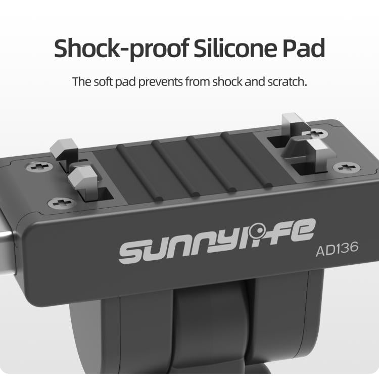 Adaptador de liberación rápida magnético Sunnylife de 1/4" con inclinación ajustable de 180° para palo selfie, compatible con Insta360 X4 Air / X5 / Ace Pro 2 / 1 / Ace., AD136 For Insta360 X4 Air / X5