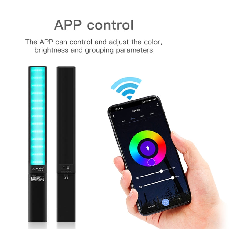 LUXCeO P6 RGB Foto colorida LED Stick Video Light Control de aplicación portátil Luz de relleno LED a todo color, P6