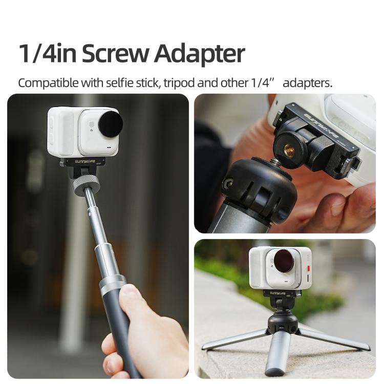 Adaptador de liberación rápida magnético Sunnylife para Insta360 GO Ultra, interfaz de 1/4, adaptador de palo selfie con inclinación ajustable de 180°., AD137 For Insta360 GO Ultra