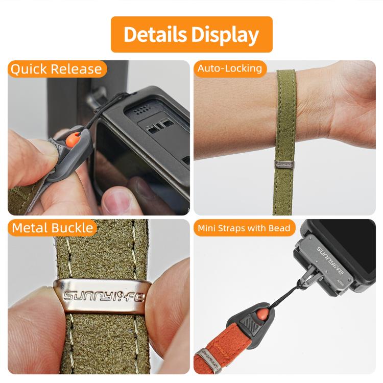 Correa de muñeca de liberación rápida universal Sunnylife, cordón ajustable para muñeca, cuerda suave y segura para cámara de acción.