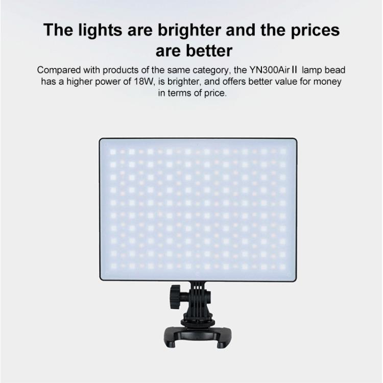 Panel de luz LED YONGNUO YN300Air II para vlogs, RGB, gama completa, bicolor 3200K-5600K., YN300Air II
