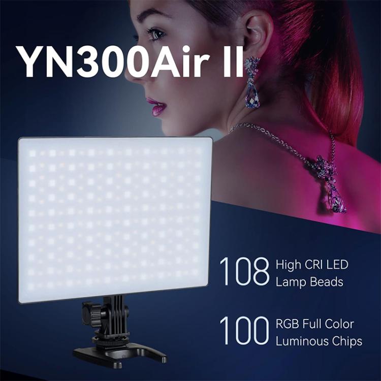 Panel de luz LED YONGNUO YN300Air II para vlogs, RGB, gama completa, bicolor 3200K-5600K., YN300Air II