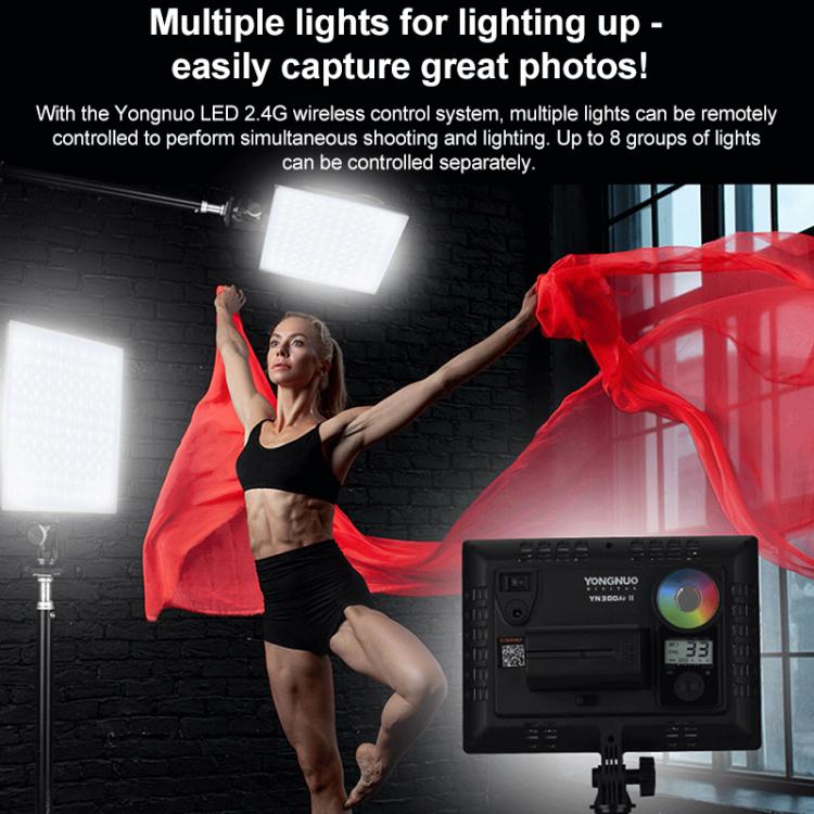 Panel de luz LED YONGNUO YN300Air II para vlogs, RGB, gama completa, bicolor 3200K-5600K., YN300Air II