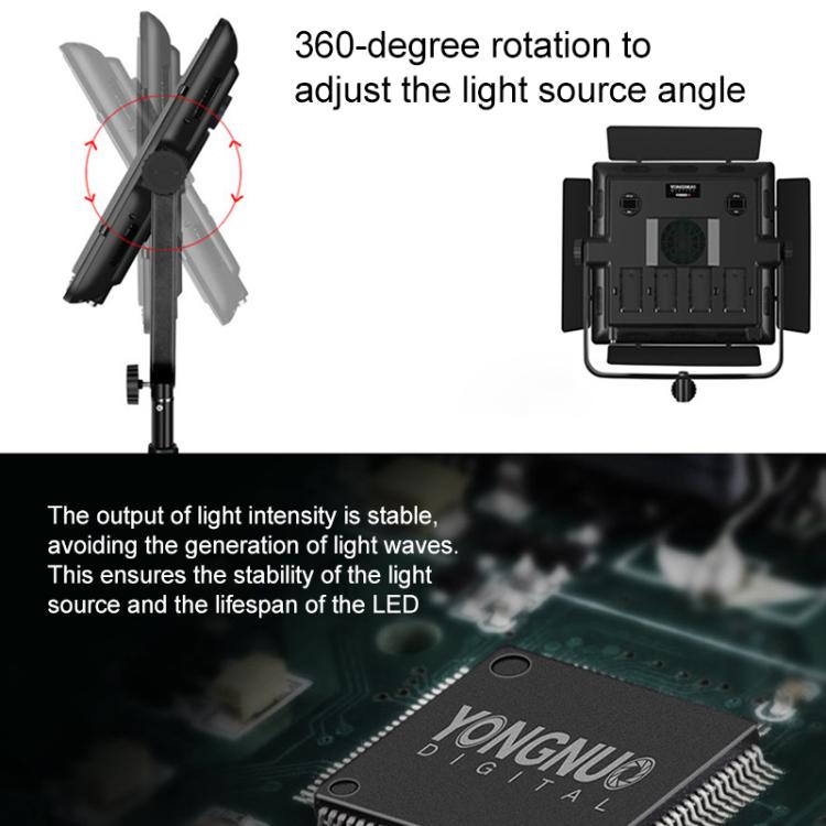 Iluminación LED regulable YONGNUO YN900 II de 900 unidades para estudio, luz de vídeo de 3200-5600 K, YN900 II