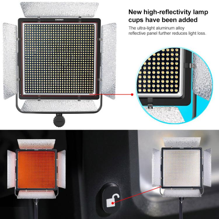 Iluminación LED regulable YONGNUO YN900 II de 900 unidades para estudio, luz de vídeo de 3200-5600 K, YN900 II