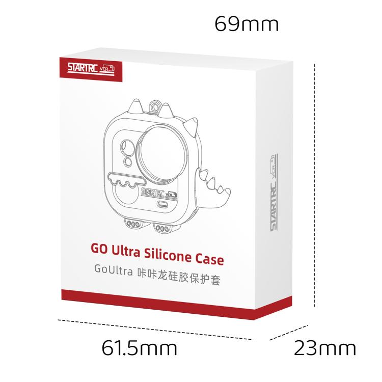 Funda protectora de silicona con diseño de dragón adorable para Insta360 GO Ultra STARTRC con cordón., For Insta360 GO Ultra