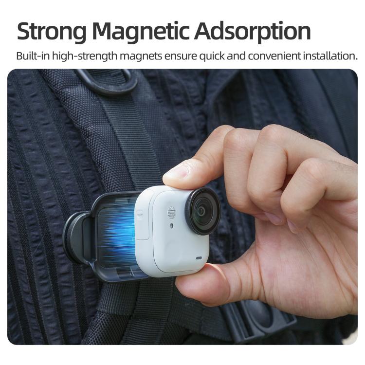 Clip magnético para mochila Sunnylife para cámara de acción Insta360 GO Ultra, soporte vertical-horizontal, For Insta360 GO Ultra Black