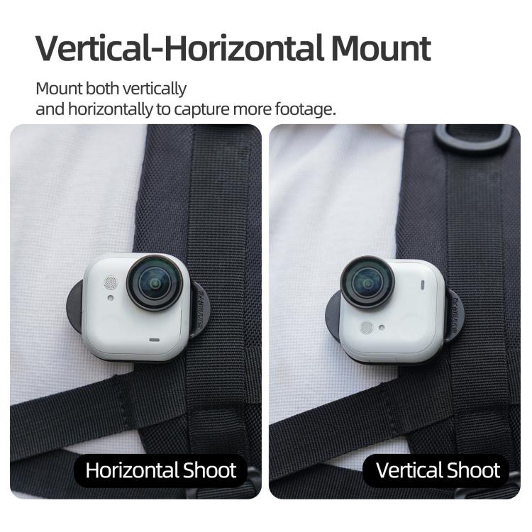 Clip magnético para mochila Sunnylife para cámara de acción Insta360 GO Ultra, soporte vertical-horizontal, For Insta360 GO Ultra Black