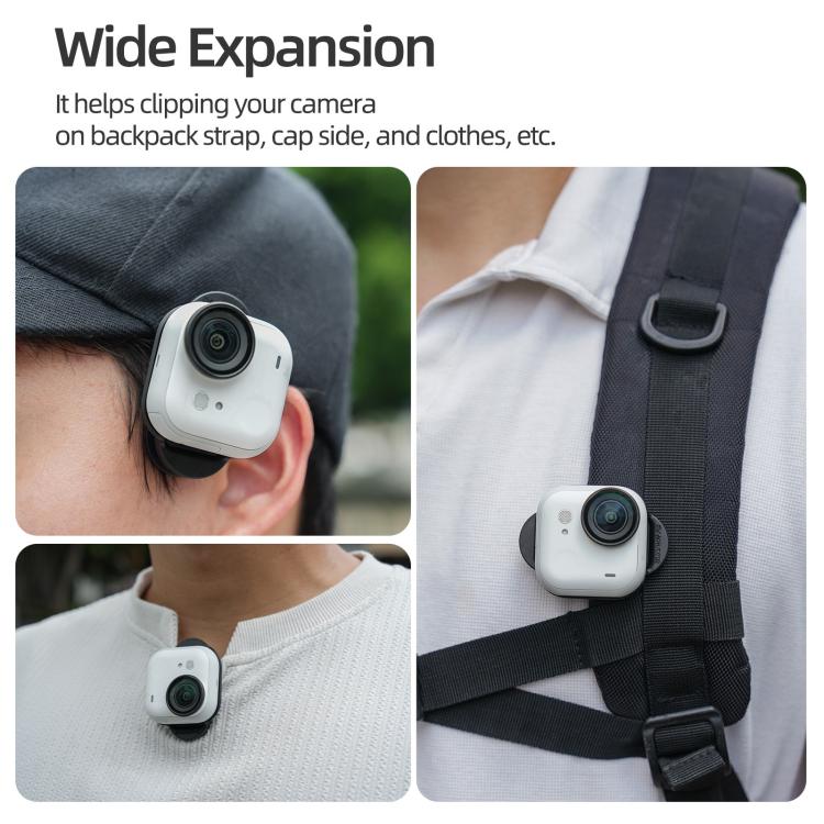 Clip magnético para mochila Sunnylife para cámara de acción Insta360 GO Ultra, soporte vertical-horizontal, For Insta360 GO Ultra Black