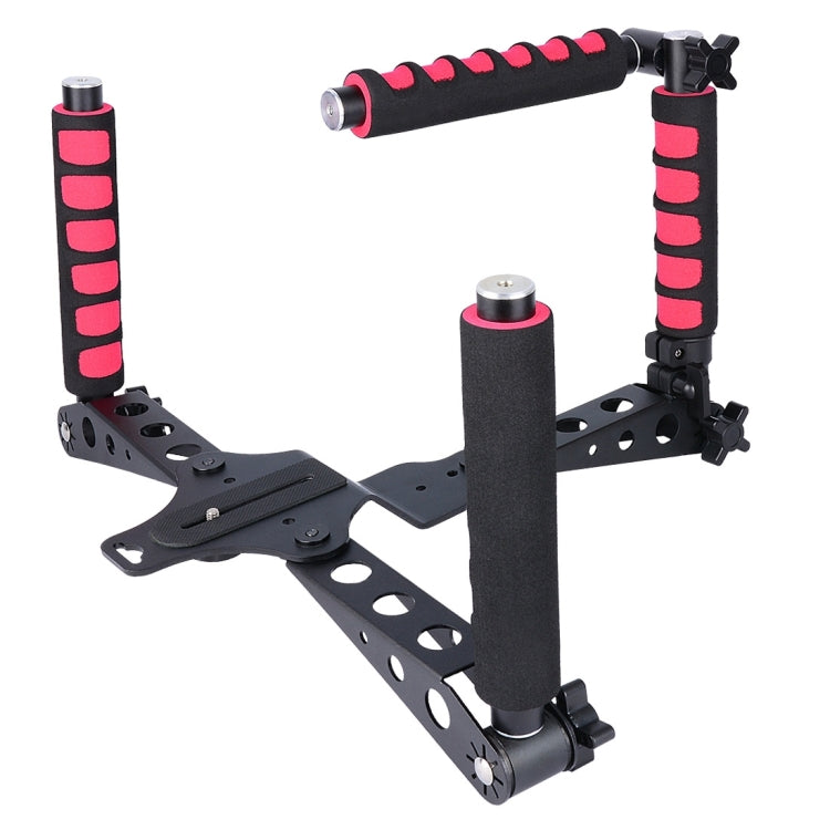 YELANGU D6-2 Rig I Asas multifuncionales Soporte de hombro para cámara para cámara DSLR/cámara de vídeo, D6-2 (Red)