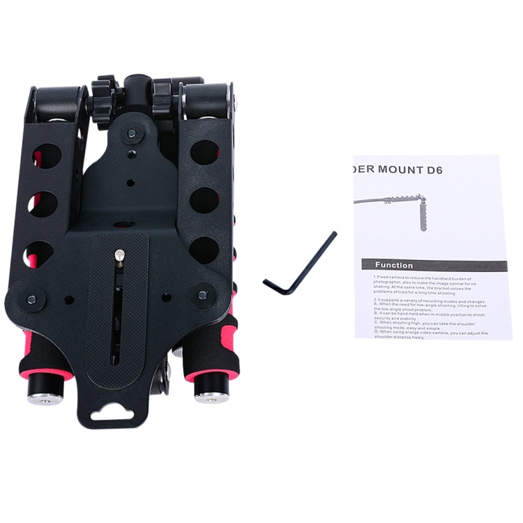 YELANGU D6-2 Rig I Asas multifuncionales Soporte de hombro para cámara para cámara DSLR/cámara de vídeo, D6-2 (Red)