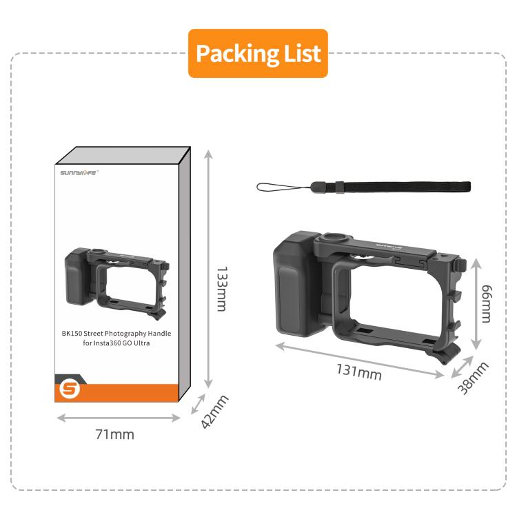 Empuñadura ergonómica de liberación rápida para fotografía callejera Insta360 GO Ultra Sunnylife, For Insta360 GO Ultra (Black), For Insta360 GO Ultra (White)