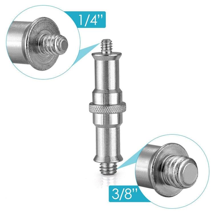 Soporte de luz de flash Adaptador de rosca de tornillo de aluminio de 1/4 a 3/8