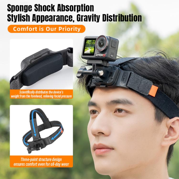 STARTRC Correa ajustable para la cabeza, magnética y ecológica, con soporte para vídeo POV, compatible con GoPro, Insta360, DJI Osmo Action y otras cámaras de acción., Magnetic Vlog POV Mount Belt