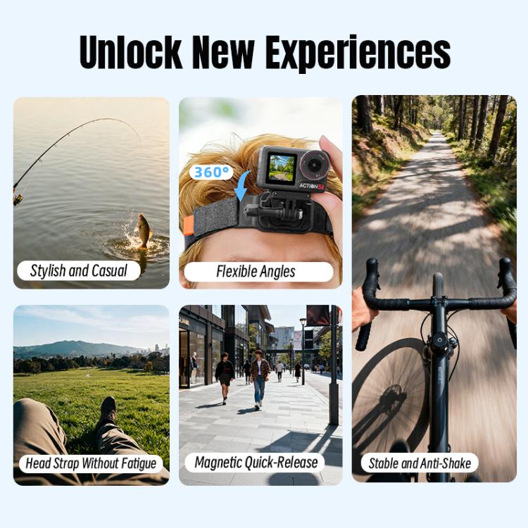STARTRC Correa ajustable para la cabeza, magnética y ecológica, con soporte para vídeo POV, compatible con GoPro, Insta360, DJI Osmo Action y otras cámaras de acción., Magnetic Vlog POV Mount Belt