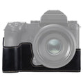 Base de media funda para cámara de cuero PU con rosca de 1/4 de pulgada para FUJIFILM GFX 50S, For FUJIFILM GFX 50S