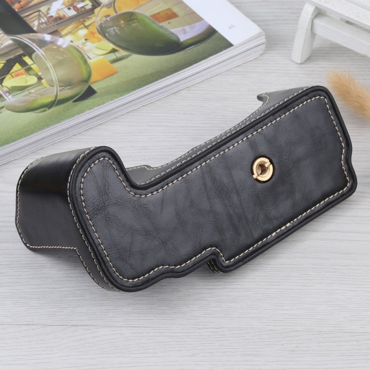 Base de media funda para cámara de cuero PU con rosca de 1/4 de pulgada para FUJIFILM GFX 50S, For FUJIFILM GFX 50S