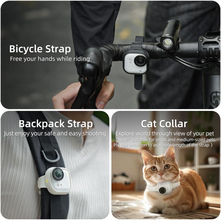 Correa de expansión Sunnylife para Insta360 GO Ultra, funda protectora de silicona, pulsera, mochila, bicicleta, collar para gato., For Insta360 GO Ultra