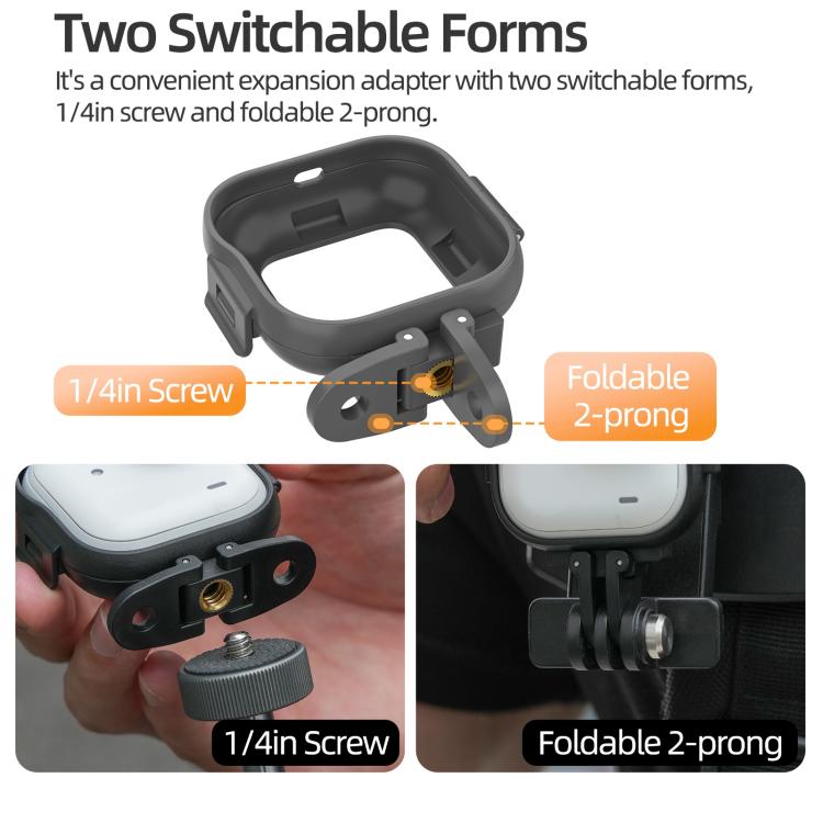 Adaptador vertical-horizontal plegable Sunnylife para Insta360 GO Ultra, soporte de montaje, marco protector, soportes de montaje, carcasa y cubierta., For Insta360 GO Ultra